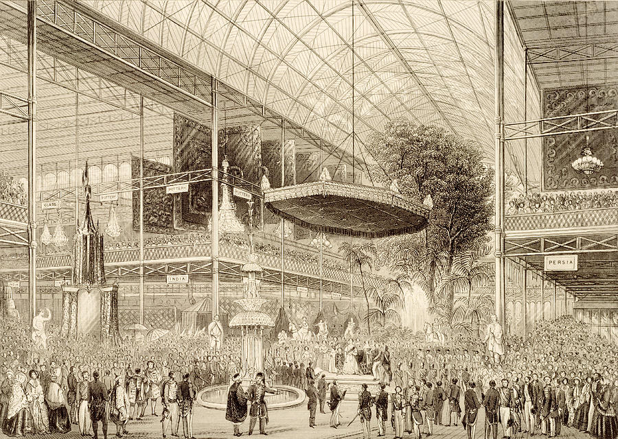 Interior Of The Great Exhibition, Grand Drawing by English School - Pixels