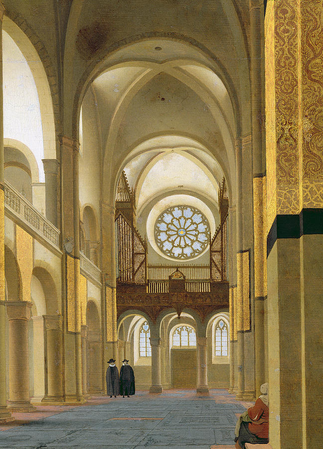 Dutch Architecture Photograph - Interior Of The Marienkirche In Utrecht, 1638 Oil On Panel Detail Of 150808 by Pieter Jansz Saenredam