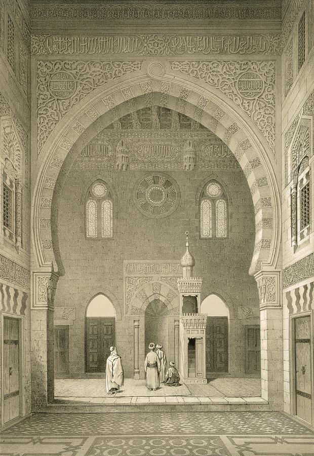 Architecture Drawing - Interior Of The Mosque Of Qaitbay, Cairo by French School