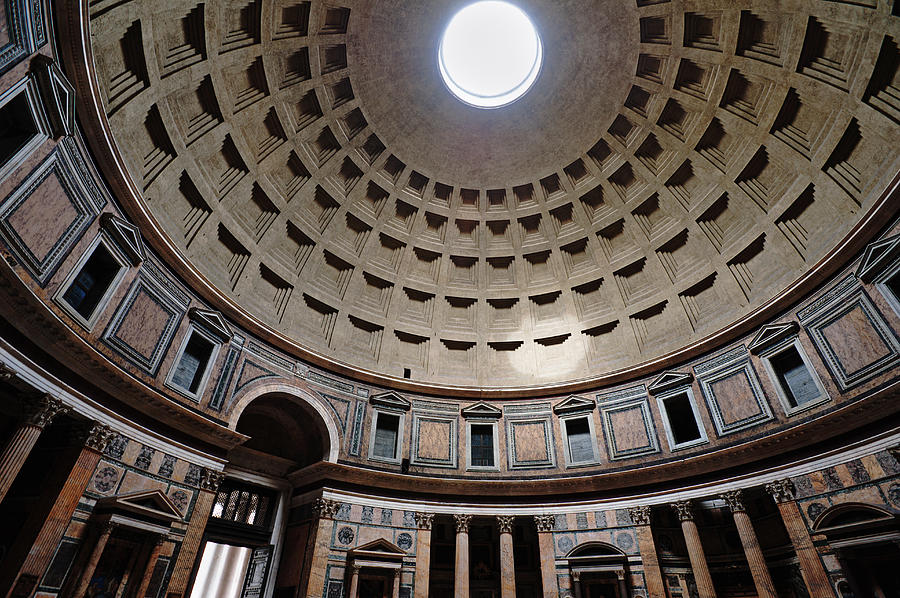 Interior Of The Pantheon Rome Italy By Dallas Stribley