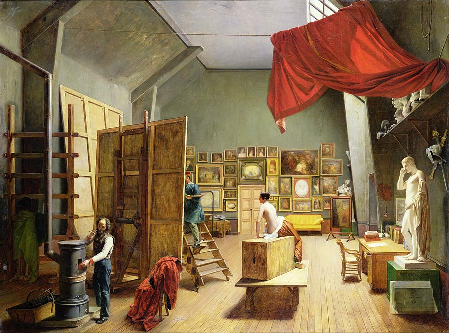 Interior Of The Studio Of Abel De Pujol 1787-1861 1836 Oil On Canvas Photograph by Adrienne-Marie Grandpierre-Deverzy