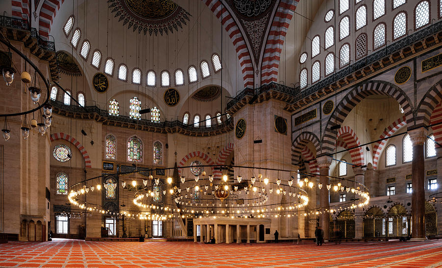 Interior Of The Suleymaniye Mosque Photograph by Panoramic Images ...