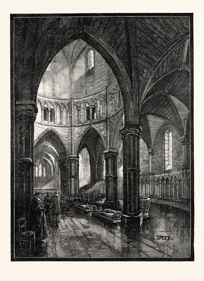 inside of a church drawing