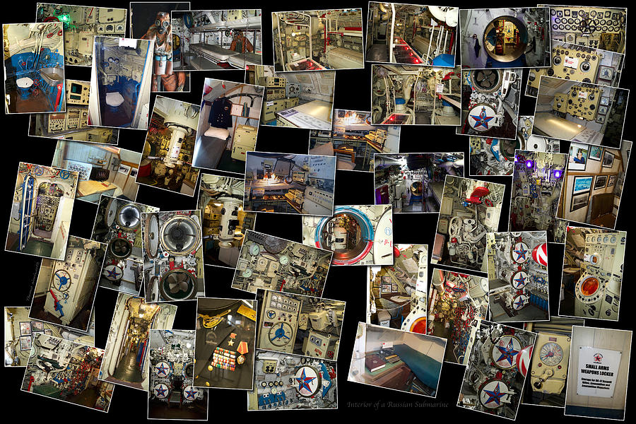 Interior Russian Submarine Horz Collage Photograph by Thomas Woolworth