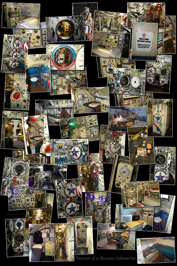 Interior Russian Submarine Vert Collage Photograph by Thomas Woolworth