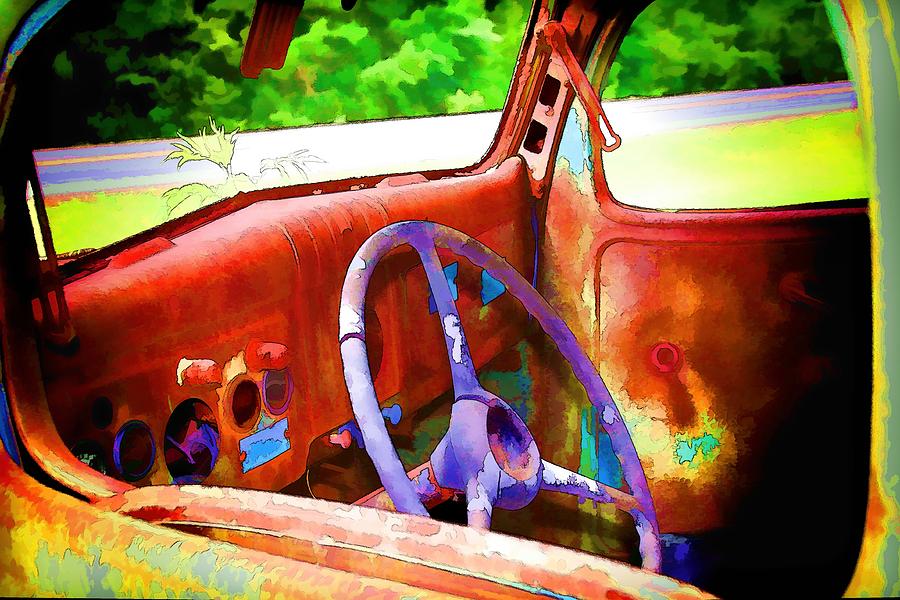 Truck Digital Art - Interior Rust by Audreen Gieger