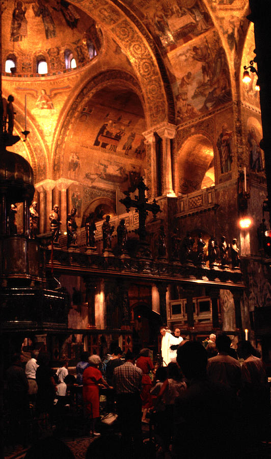 Interior Saint Marks Basilica Venice Photograph by Tom Wurl