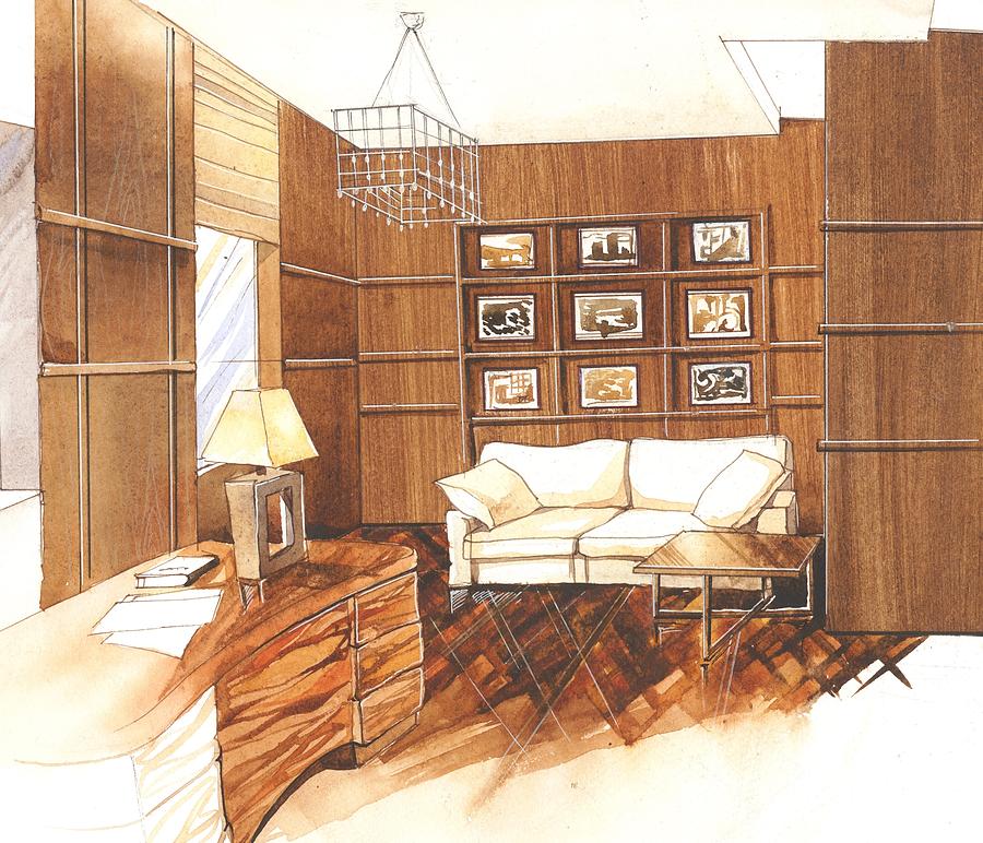 Interior sketch Drawing by Liuba Tereshko | Fine Art America