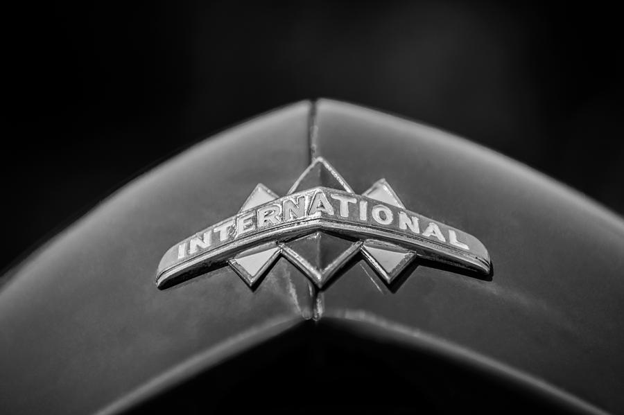 International Grille Emblem -0741bw Photograph by Jill Reger