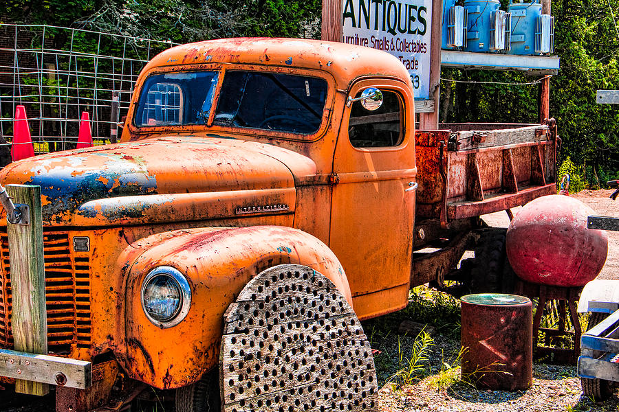 Transportation Photograph - International Orange Truck by Steven Bateson