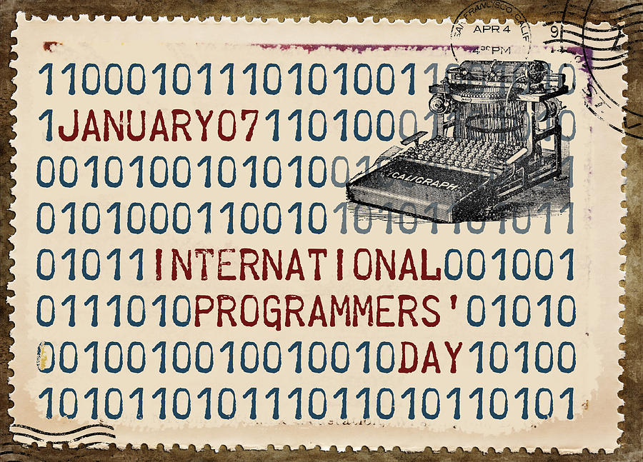 Vintage Photograph - International Programmers Day January 7 by Carol Leigh