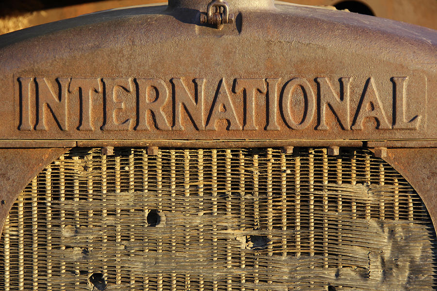 International Truck Photograph - International Truck Emblem by Mike McGlothlen
