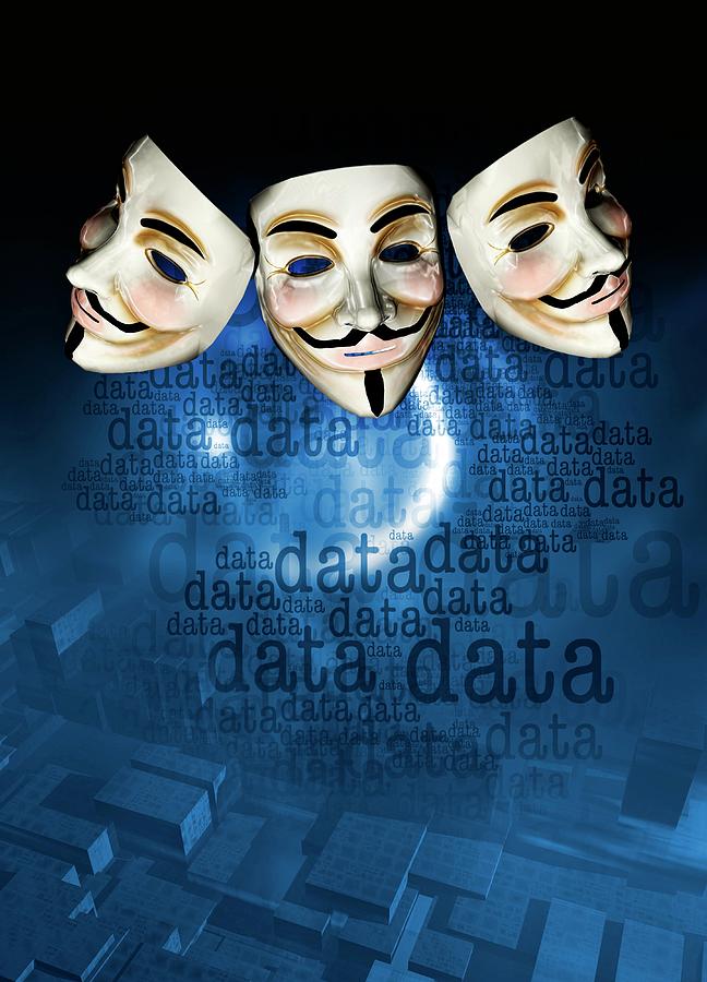 Internet Activist Masks Photograph by Victor Habbick Visions/science Photo Library