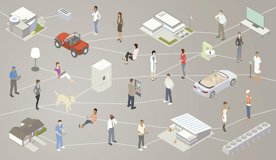 Internet of Things IOT Illustration Drawing by Mathisworks