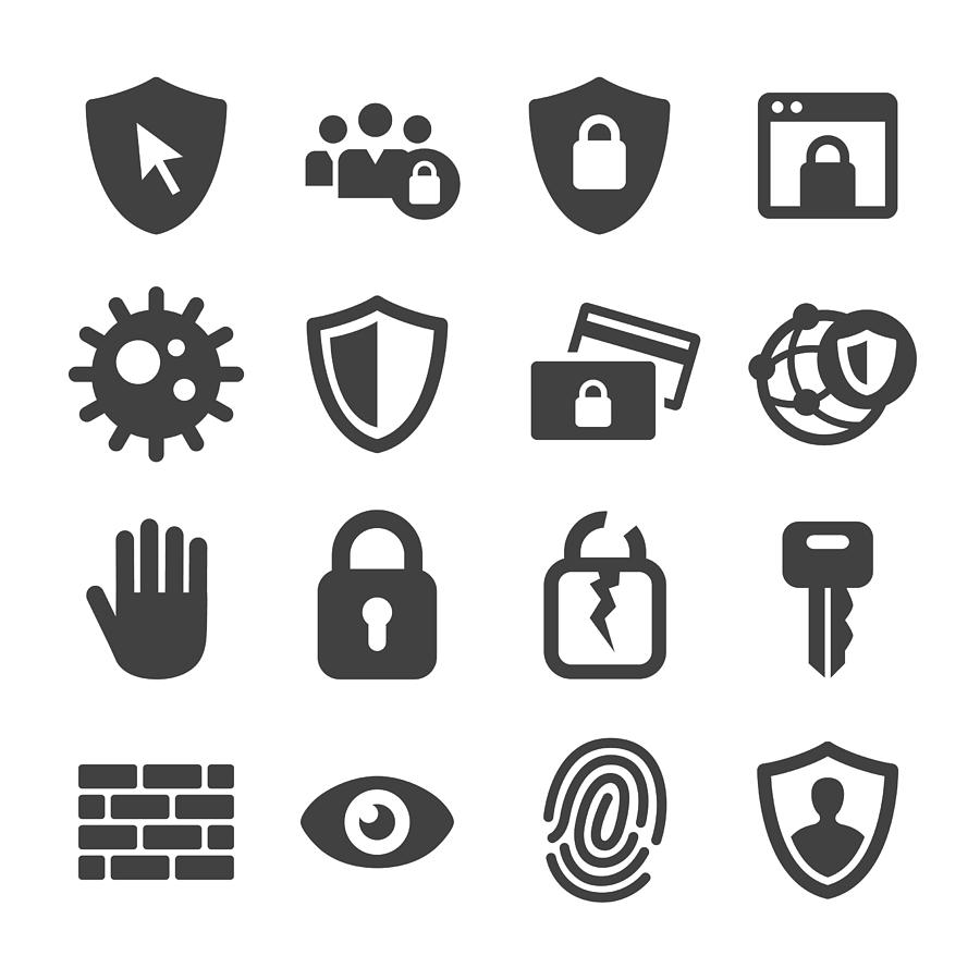 Internet Security and Privacy Icons - Acme Series Drawing by -victor-