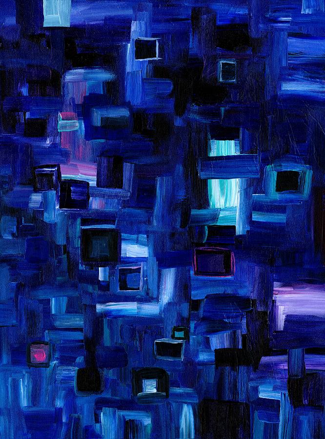 Interplay Blue Digital Art by Jennifer Galbraith