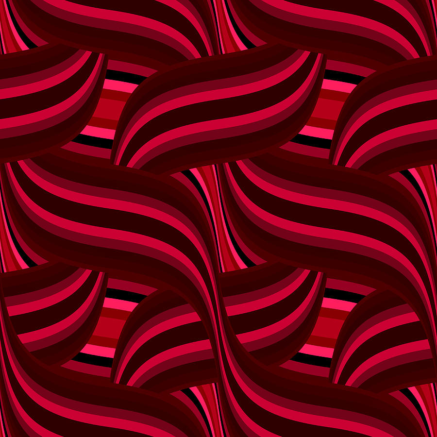 Pattern Digital Art - Intertwined Red Abstract by Georgiana Romanovna