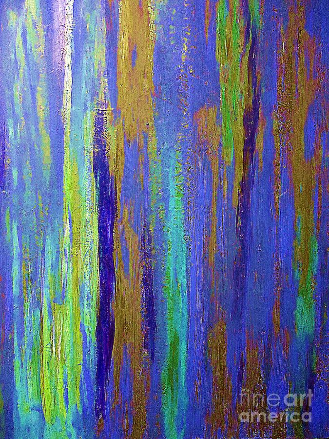 Into the Blue Abstract 2 Painting by Saundra Myles