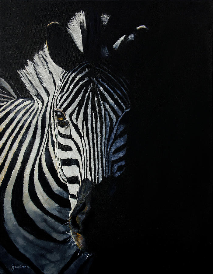Zebra Painting - Into The Light - Zebra by Johanna Lerwick