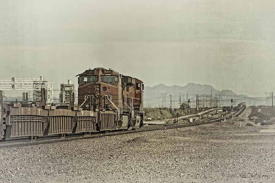Train Photograph - Into the Mojave by Jim Thompson