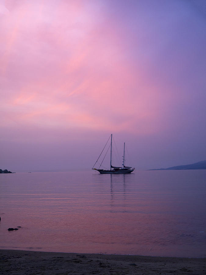 Calm Sunset in Mykonos Greece Photograph by Brenda Kean