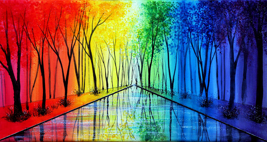 Nature Painting - Into the Rainbow by Ann Marie Bone