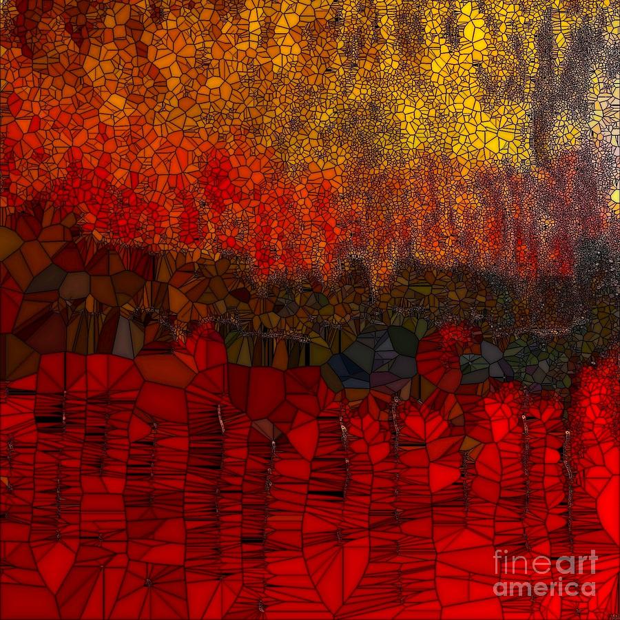 Into the Red Painting by Saundra Myles