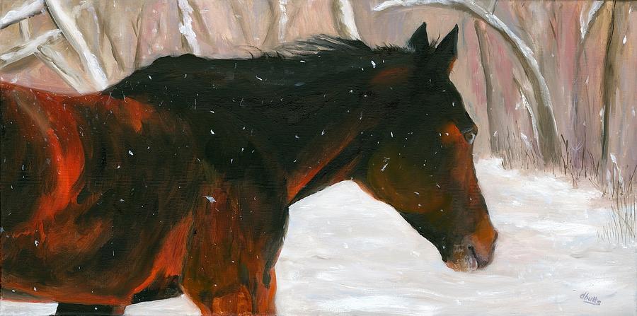 Into the Snow Painting by Deborah Butts