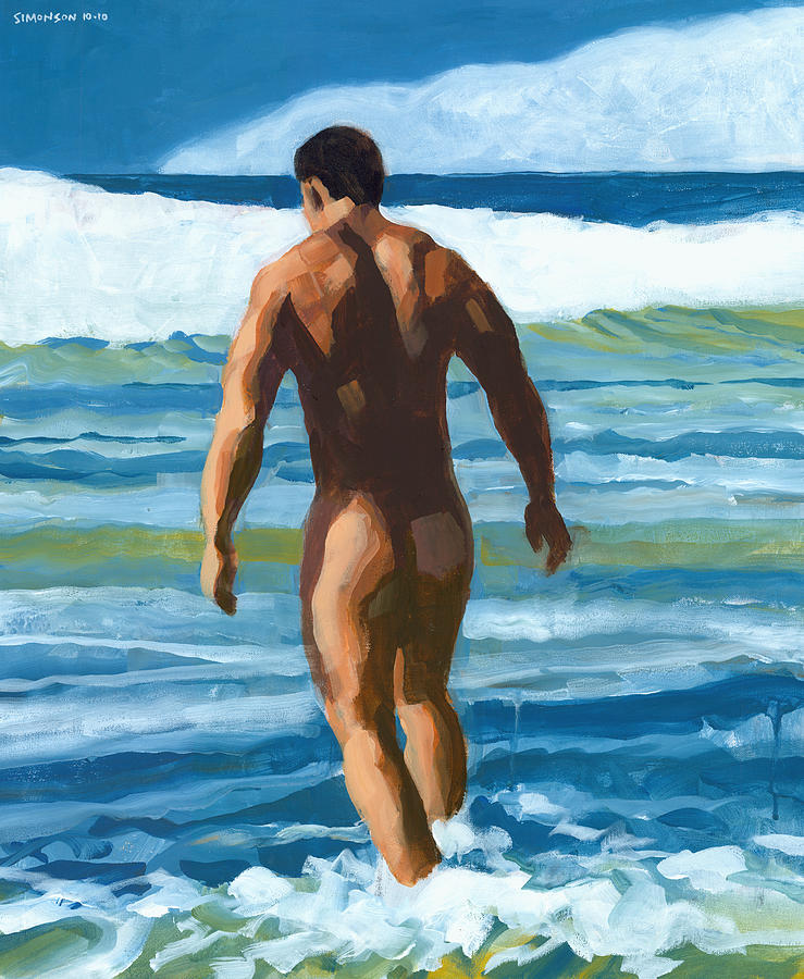 Into The Surf Painting By Douglas Simonson