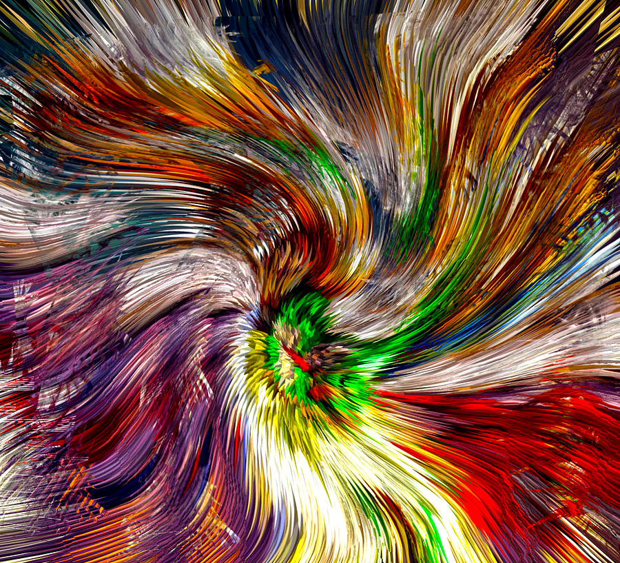 Abstract Digital Art - Into the vortex by Camille Lopez