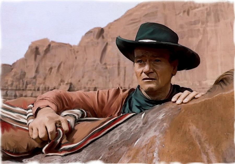 John Wayne. Into The West  Painting by Iconic Images Art Gallery David Pucciarelli