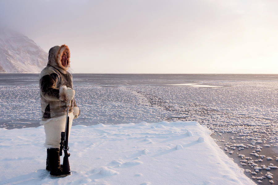 Inuit Hunter With Rifle Photograph by Louise Murray - Fine Art America