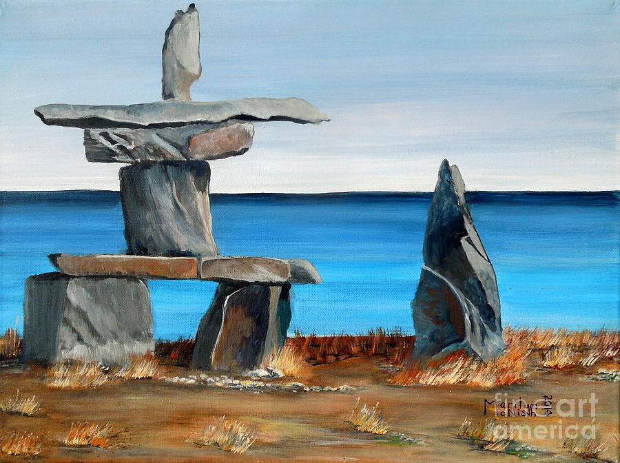 Inukshuk 3 Painting by Marilyn McNish