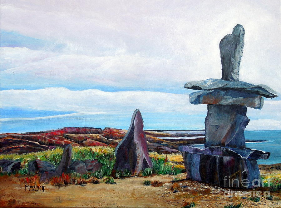 Inukshuk Painting by Marilyn McNish