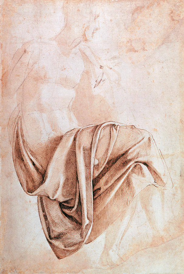 Inv. 1887-5-2-118 Recto W.10 Study Of Drapery Drawing Photograph by Michelangelo Buonarroti