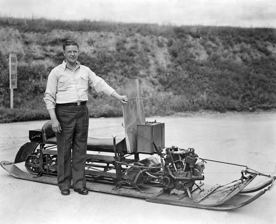 Inventor Of First Snowmobile Photograph by Underwood Archives