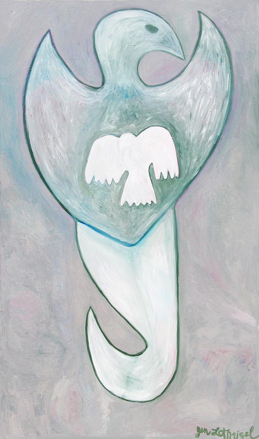 Dove Painting - Inversion by Jen Lothrigel