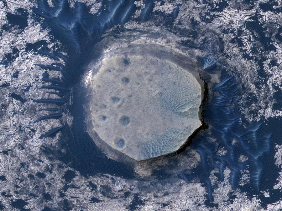 Space Photograph - Inverted Crater by Nasa/jpl-caltech/u.arizona/science Photo Library