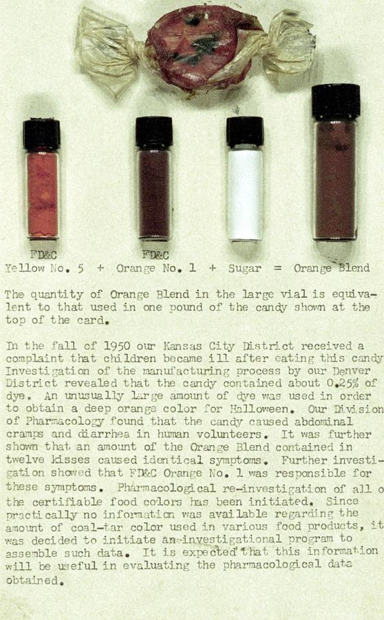 Investigation Into Food Colouring Photograph by Food & Drug Administration