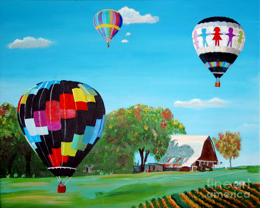 Happy Iowa Balloons Painting by Phyllis Kaltenbach