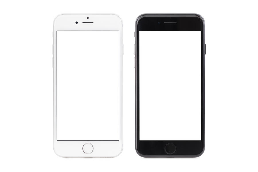 iPhone 6s white and iPhone 7 black Photograph by Pixelfit