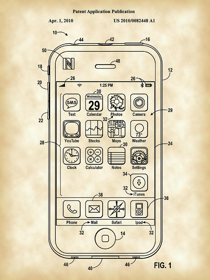 iPhone Patent - Vintage Digital Art by Stephen Younts