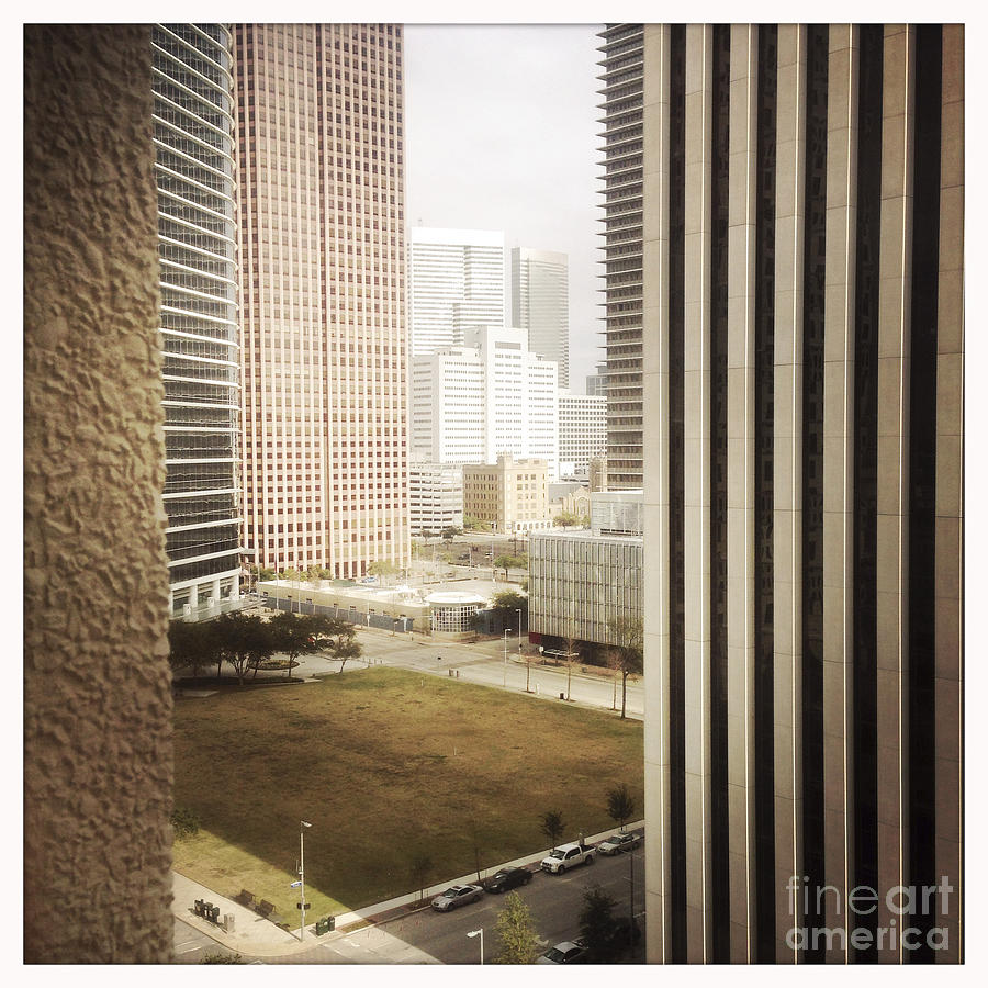 Houston Photograph - iPhoneography Downtown Houston by Andre Babiak