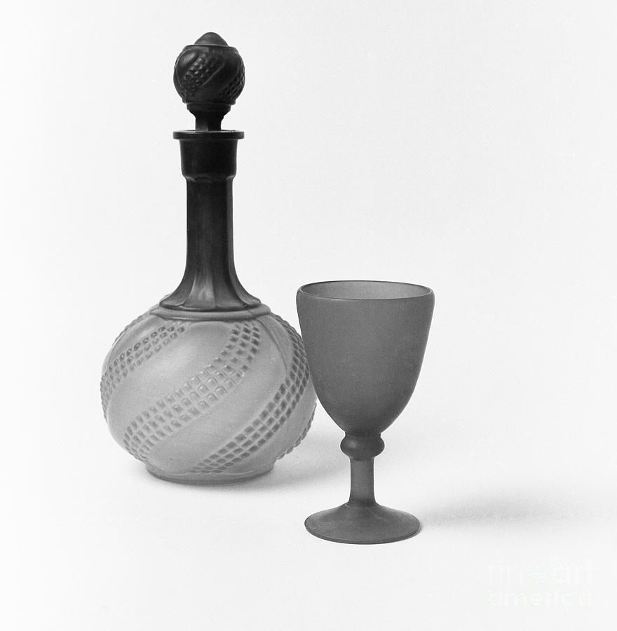 Iranian glass carafe and goblet Photograph by Paul Cowan