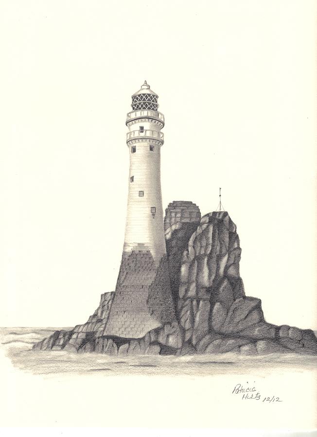Ireland Lighthouse Drawing by Patricia Hiltz