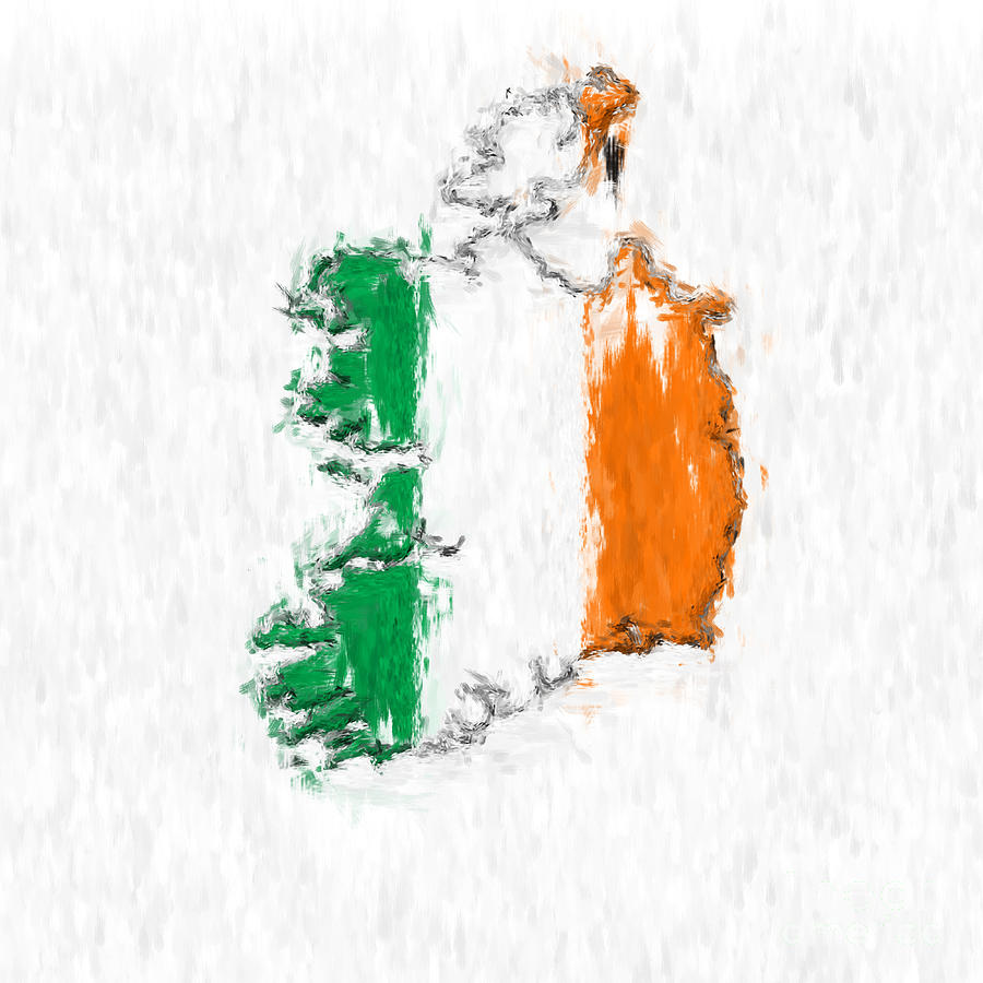 Ireland Painted Flag Map Photograph by Antony McAulay