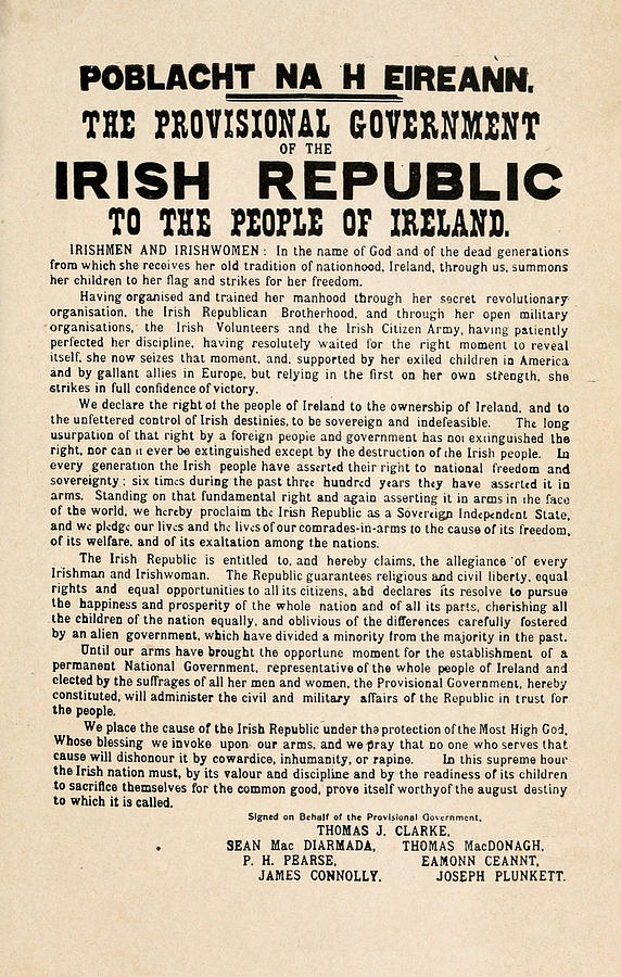 Ireland Proclamation, 1916 Painting by Granger