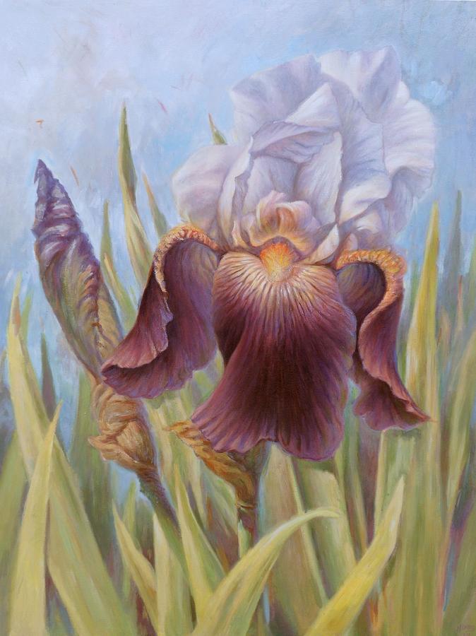 Iris 1 Painting by Hans Droog