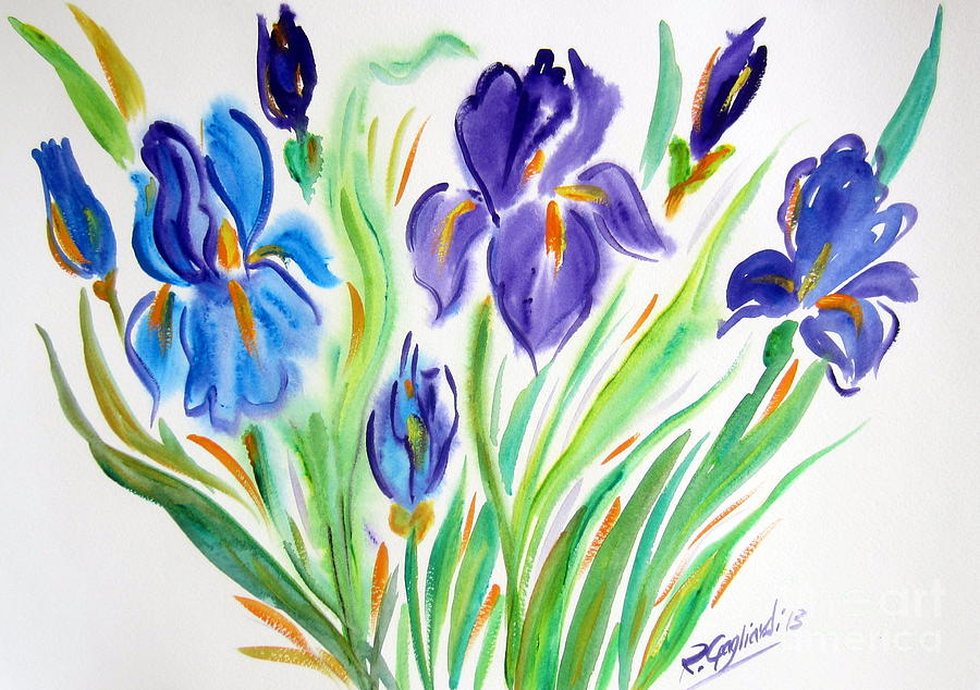 Iris and Iris for You Painting by Roberto Gagliardi