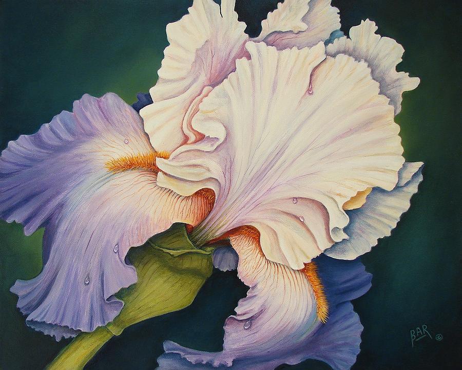 Iris Painting - Iris Bloom by Barbara Robertson